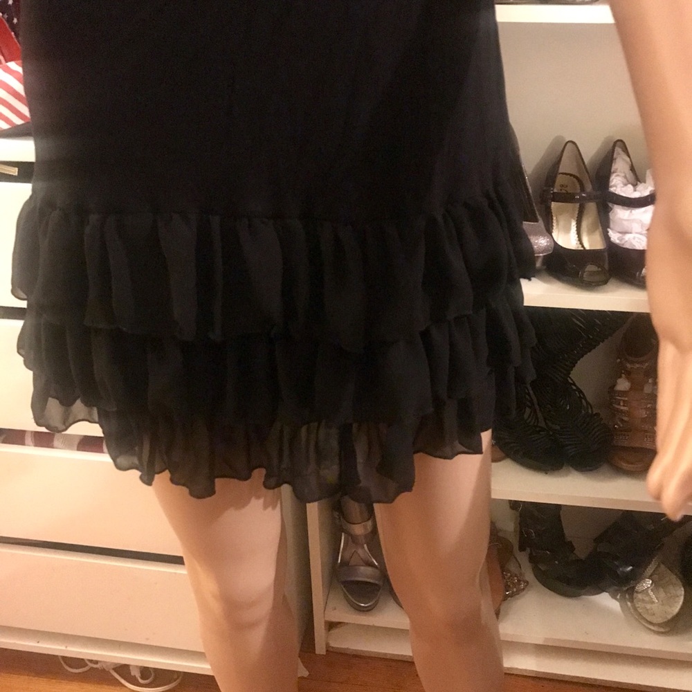 Twentyone Black T-Shirt Dress W/Ruffles - Picture 3 of 6